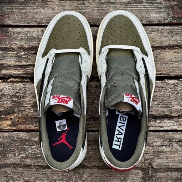 AJ 1 Retro Low OG SP x Travi Scot Medium Olive - Picture 4 of 5